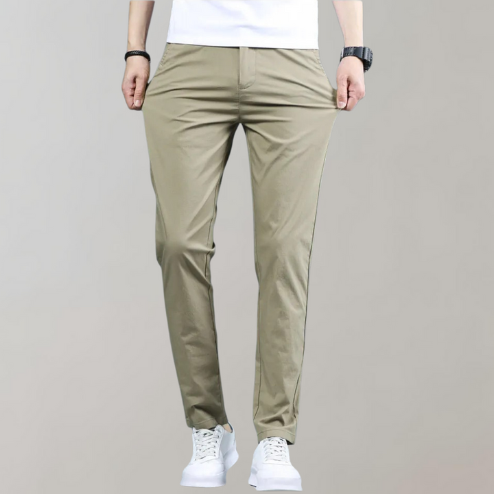 Men's Straight Leg Chino Trousers Lightweight Quick Dry Golf Pants