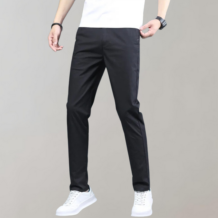 Men's Straight Leg Chino Trousers Lightweight Quick Dry Golf Pants