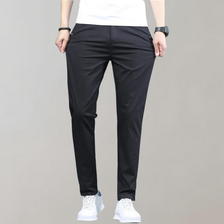 Men's Straight Leg Chino Trousers Lightweight Quick Dry Golf Pants