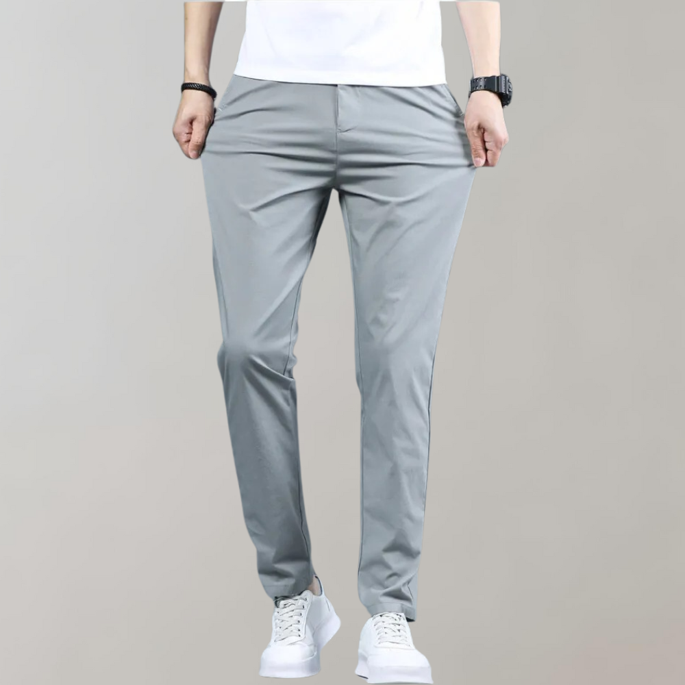 Men's Straight Leg Chino Trousers Lightweight Quick Dry Golf Pants