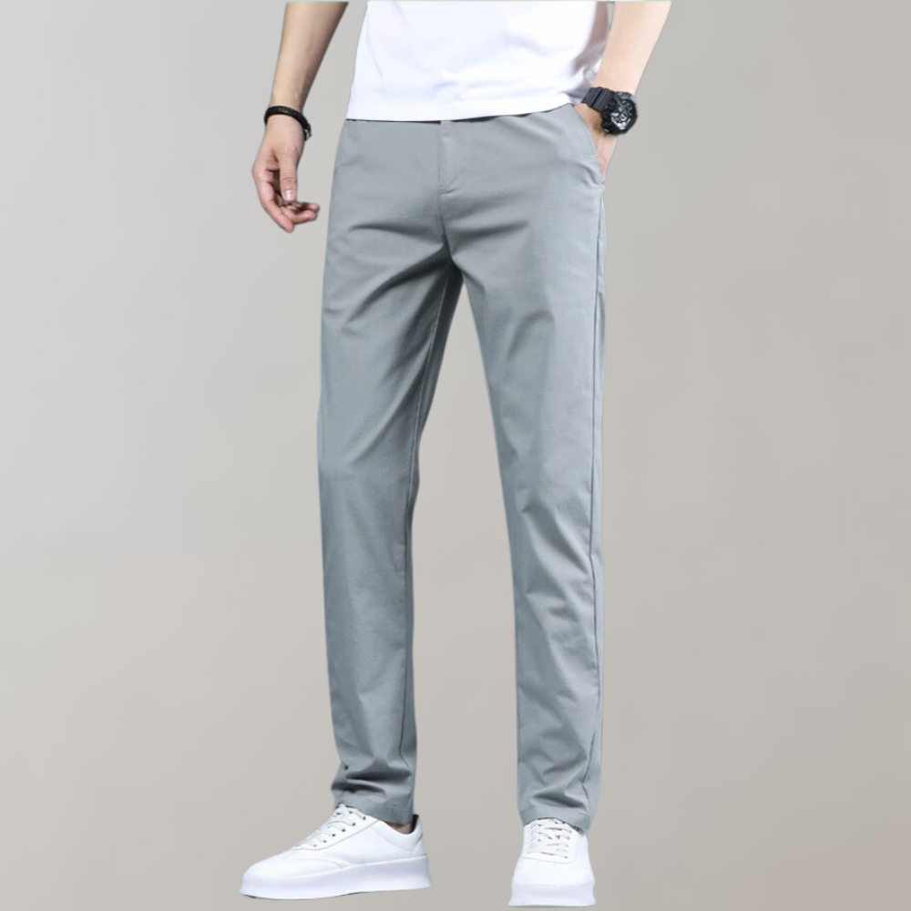 Men's Straight Leg Chino Trousers Lightweight Quick Dry Golf Pants