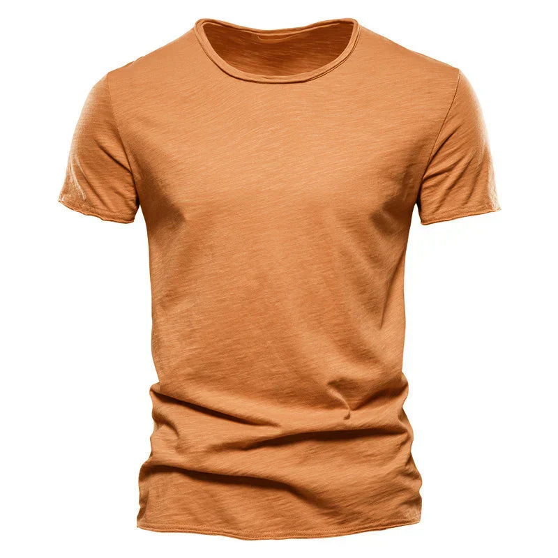 Men's Cotton T-Shirt Slim Fit Lightweight Summer Tee