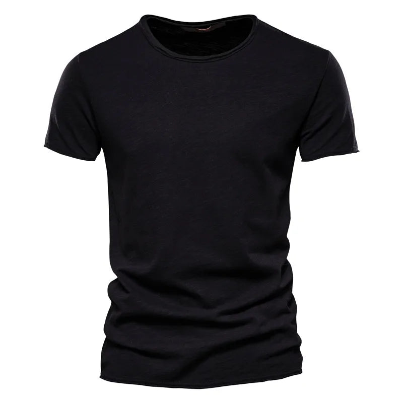 Men's Cotton T-Shirt Slim Fit Lightweight Summer Tee