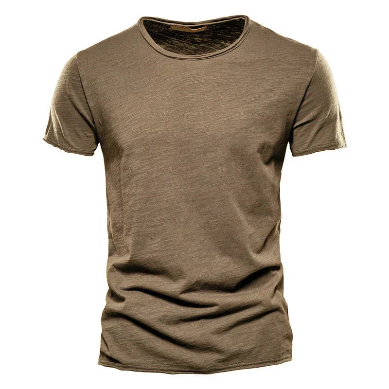 Men's Cotton T-Shirt Slim Fit Lightweight Summer Tee