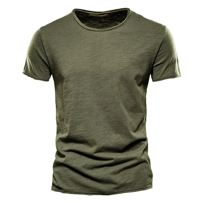 Men's Cotton T-Shirt Slim Fit Lightweight Summer Tee