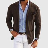 Men’s Slim Fit Merino Wool Blend Knit Blazer Cardigan