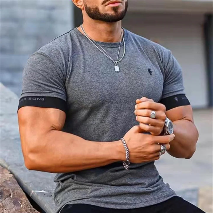 Men's T-Shirt Cotton Short Sleeve for Summer