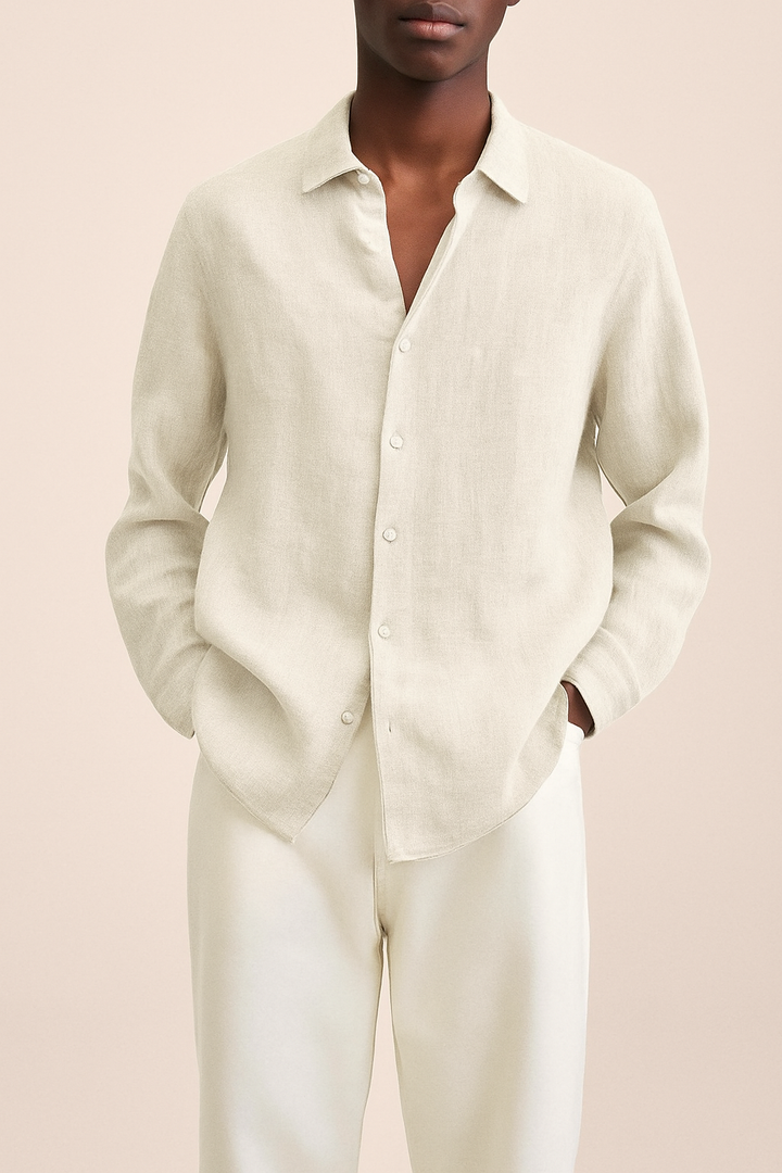 Men's Cotton Long Sleeve Shirt Summer Casual Breathable Top