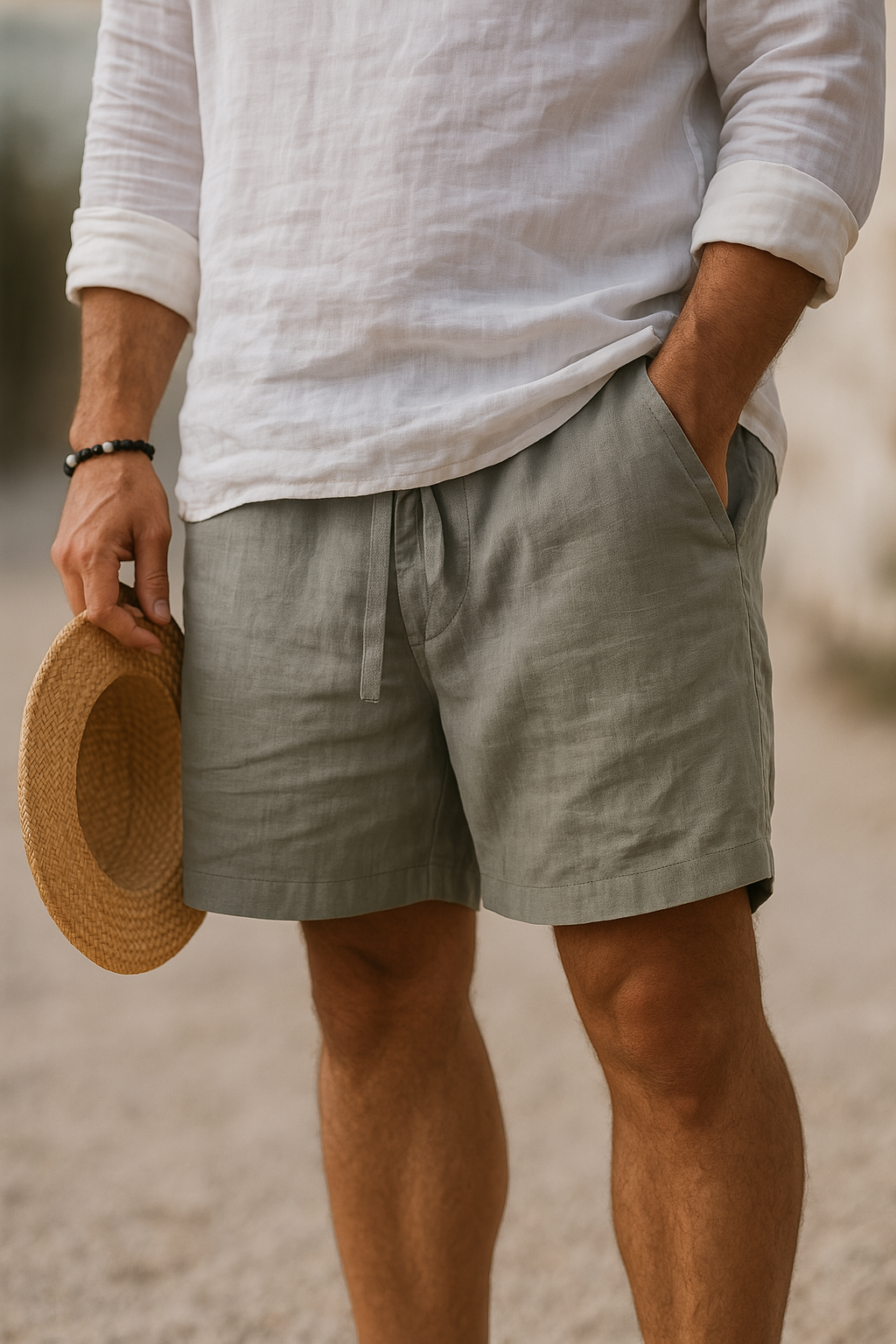 Linen Shorts Cotton Breathable Casual Linen For Men Shorts