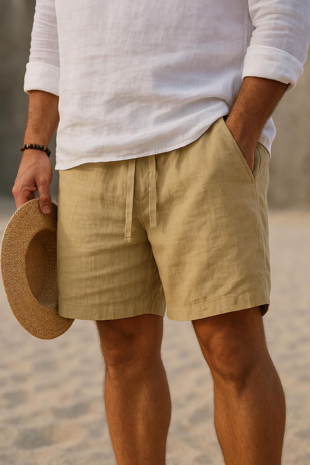 Linen Shorts Cotton Breathable Casual Linen For Men Shorts