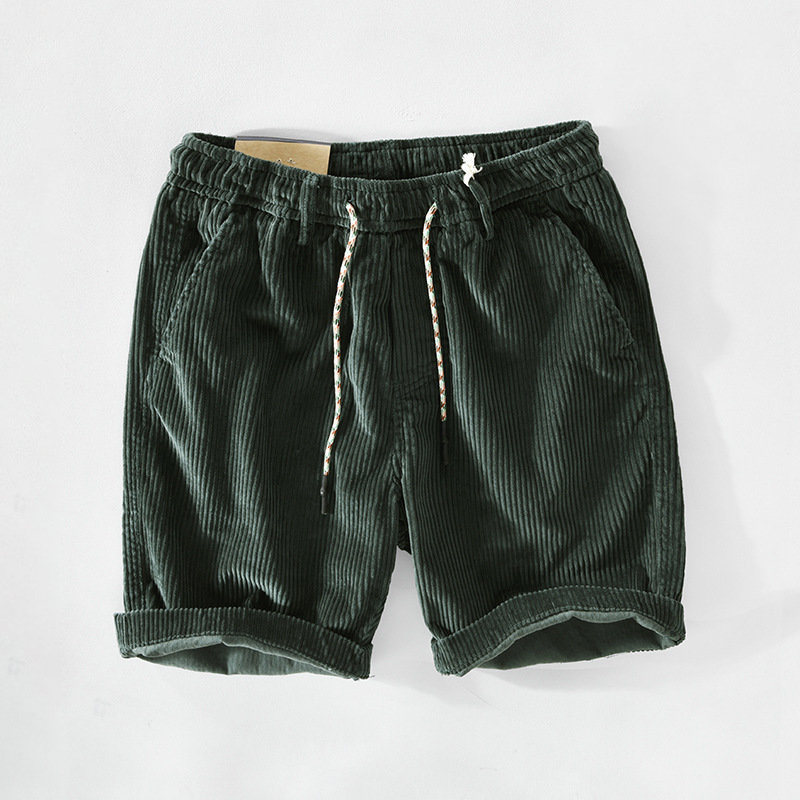 Corduroy Shorts For Men | Relaxed Fit | Green