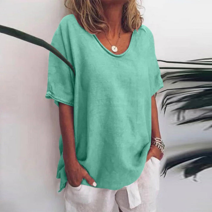 Cotton Knit T-Shirt Oversized Loose Fit Women's Summer Top