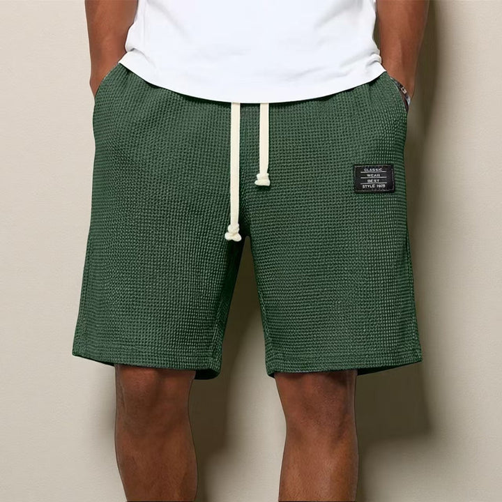 Cotton Waffle Knit Shorts For Men Casual Trousers