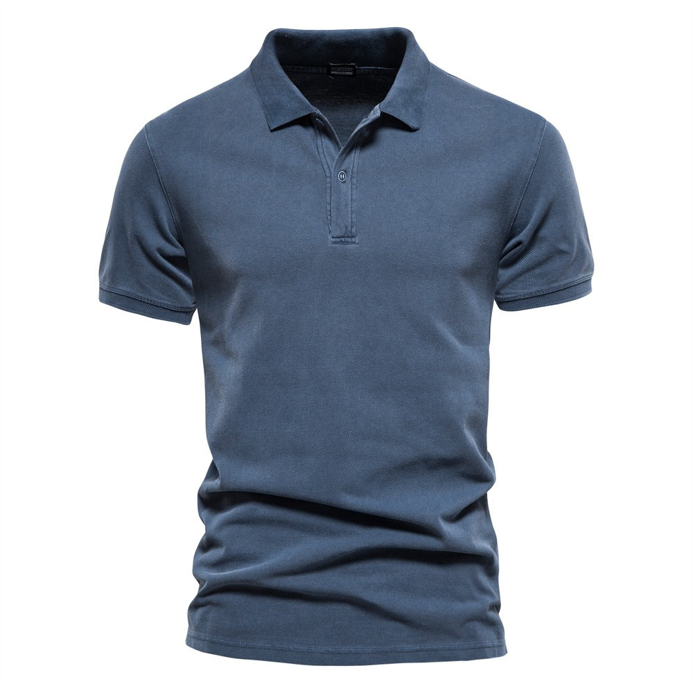 Men's Knit Polo Shirt Short Sleeve Breathable Summer Top