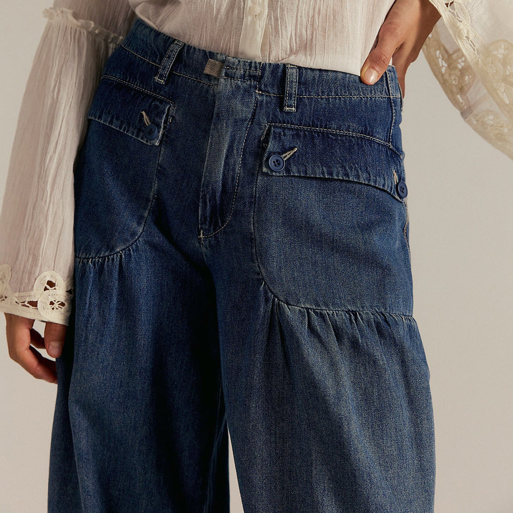Wide Leg Jeans Women's Denim Bohemian Chic Trousers