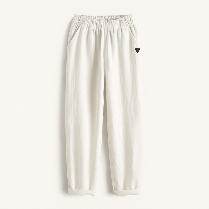 Cotton Linen Trousers for Women Relaxed Fit Summer Casual Pants