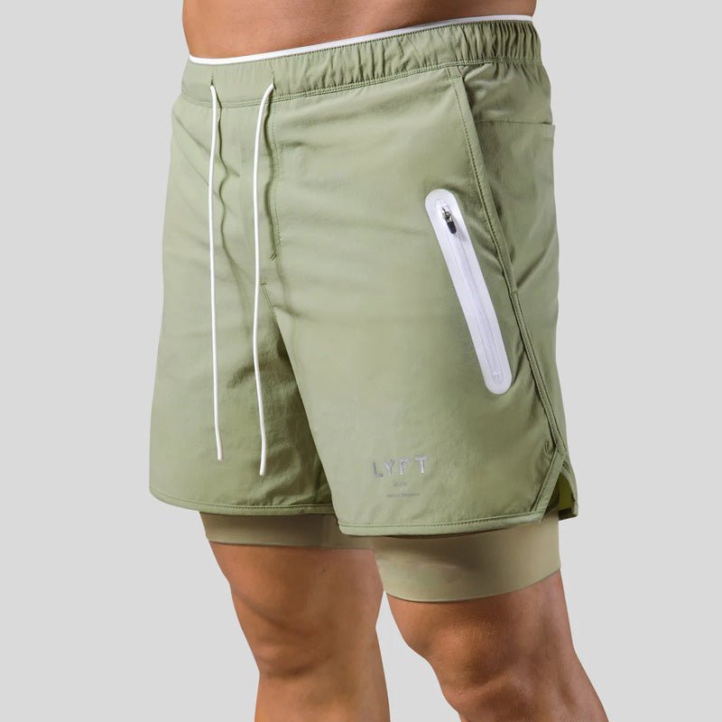 Cotton Summer Men's 2-in-1 Training Shorts