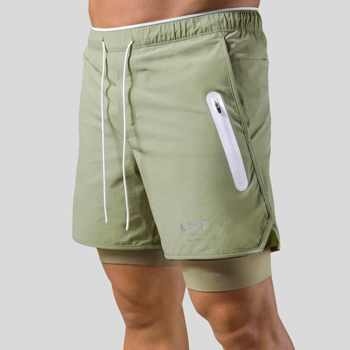 Cotton Summer Men's 2-in-1 Training Shorts