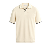 Men's Knit Polo Shirt Short Sleeve Open Collar Smart-Casual Top