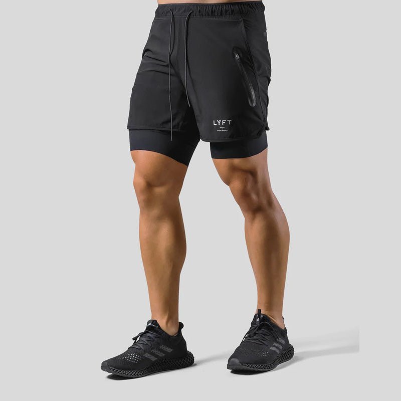 Cotton Summer Men's 2-in-1 Training Shorts
