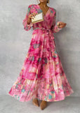 Floral Print Maxi Summer Dress | Long Sleeves