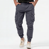 Men’s Fleece Cargo Joggers Slim Fit Tapered Cuffed Trousers