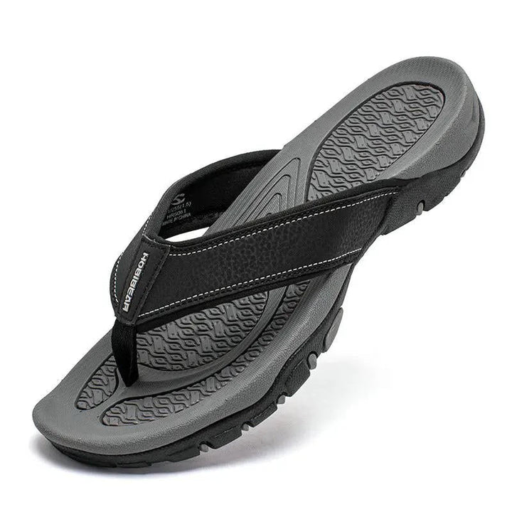 Flip Flops Men's Leather Arch Support Comfort Cushioned Summer Beach Thongs