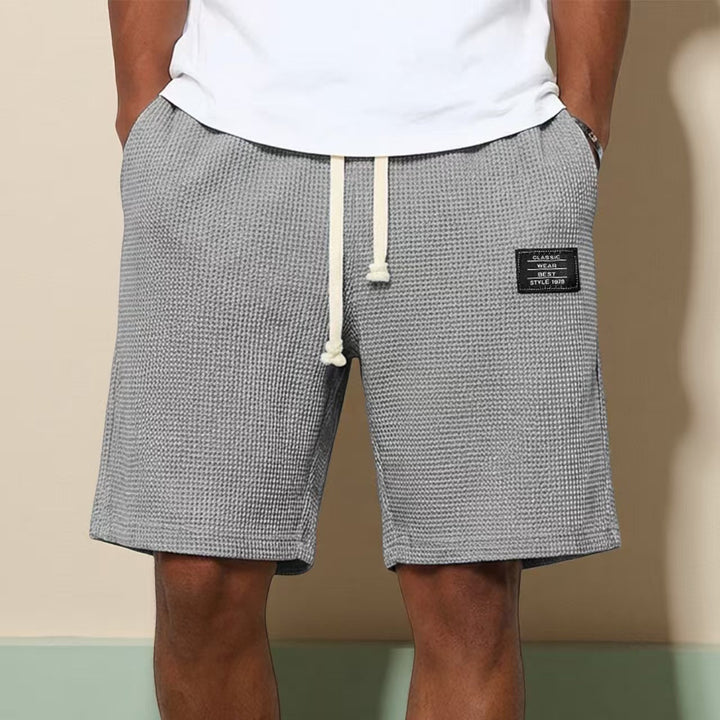Cotton Waffle Knit Shorts For Men Casual Trousers