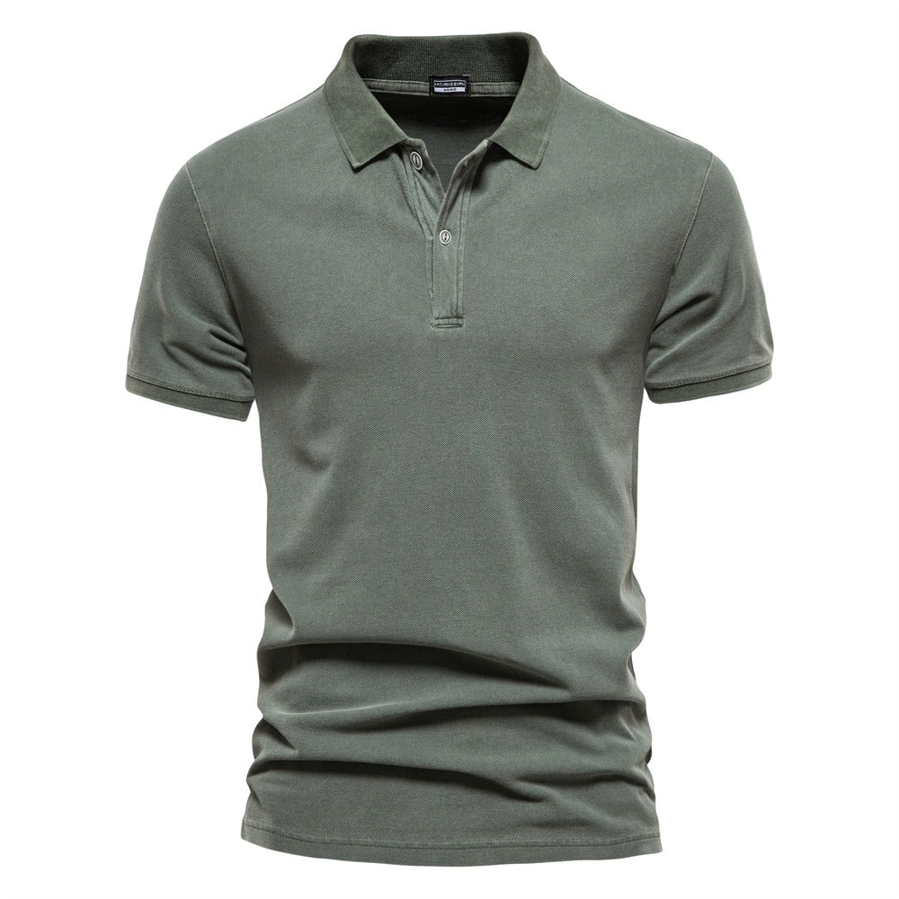 Men's Knit Polo Shirt Short Sleeve Breathable Summer Top