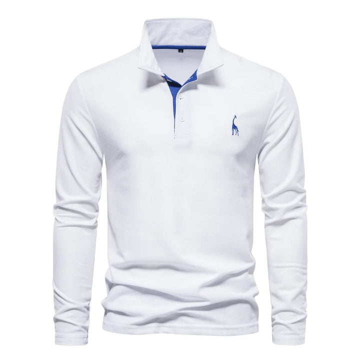 Men's Long Sleeve Polo Shirt Lightweight Breathable Casual Top