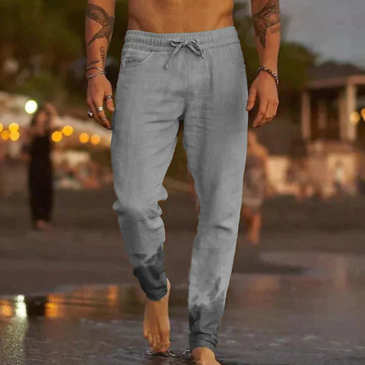 Linen Trousers for Men Lightweight Summer Casual Beach Pants