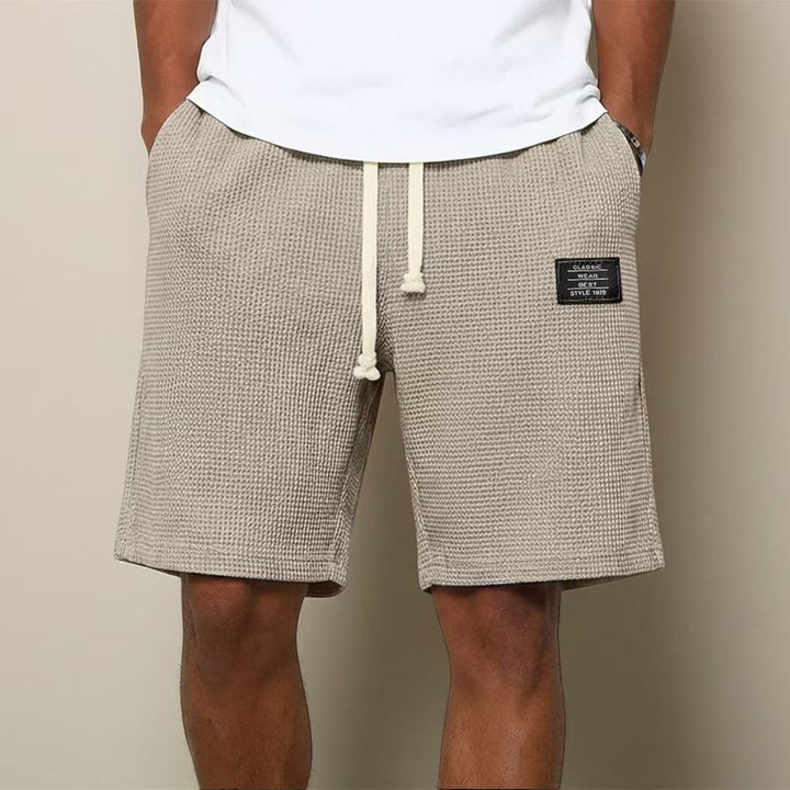 Cotton Waffle Knit Shorts For Men Casual Trousers