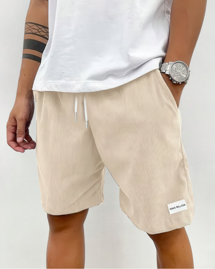 Knee-Length Shorts For Men | Relaxed Fit | Beige