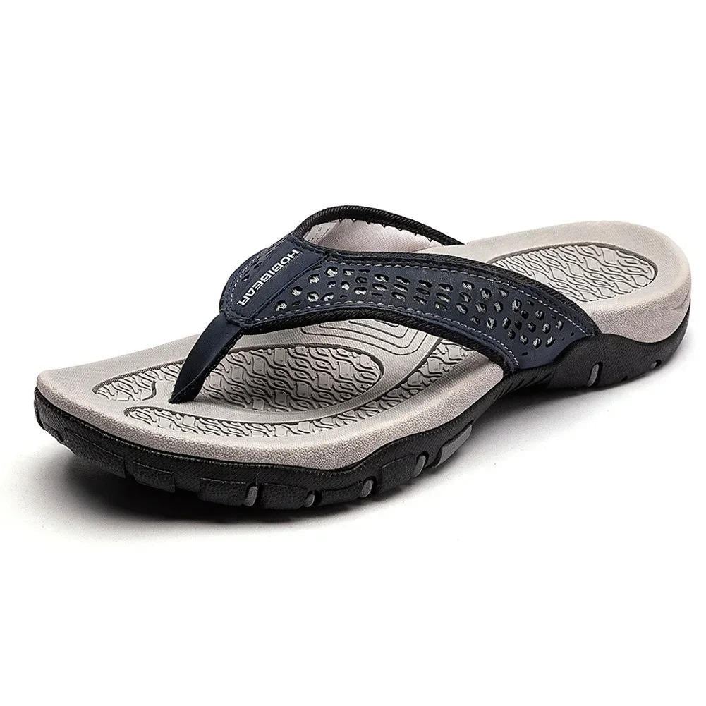 Flip Flops Men's Leather Arch Support Comfort Cushioned Summer Beach Thongs