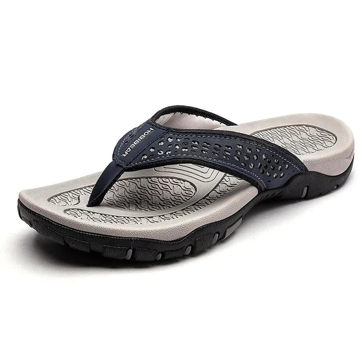 Flip Flops Men's Leather Arch Support Comfort Cushioned Summer Beach Thongs