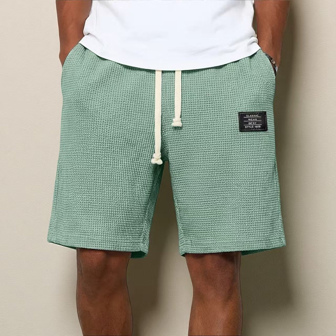 Cotton Waffle Knit Shorts For Men Casual Trousers