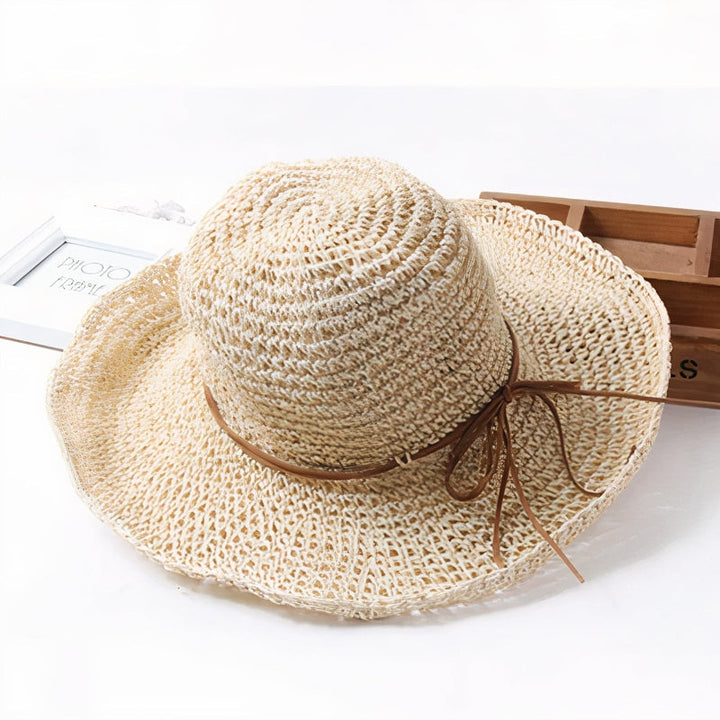 Sun Hat Women's Foldable Straw Wide Brim Beach Hat Lightweight Summer Headwear