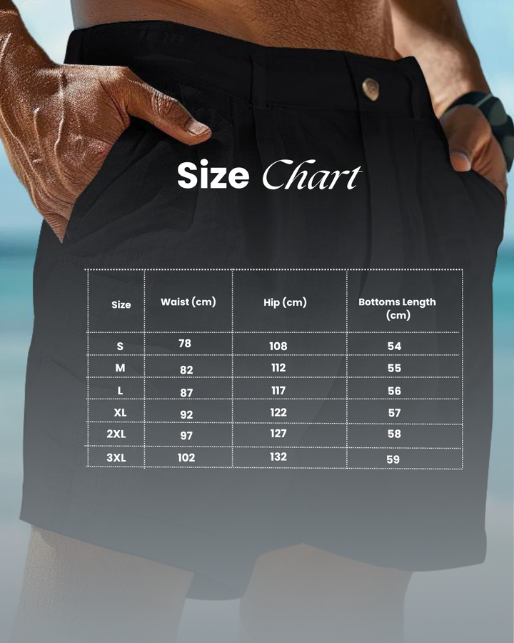 Linen Men’s Summer Shorts Casual Beach Comfort