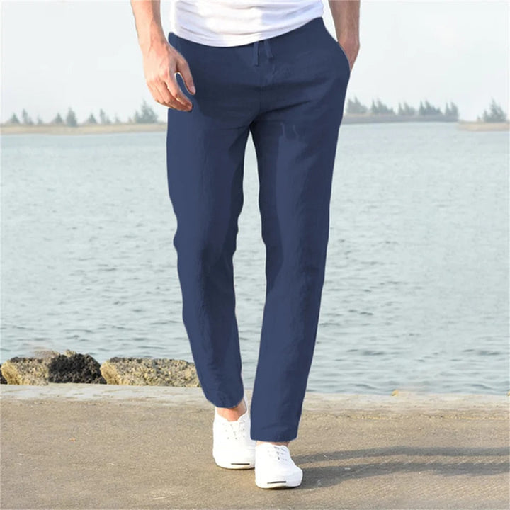 Linen Pants For Men | Drawstring | Dark Blue