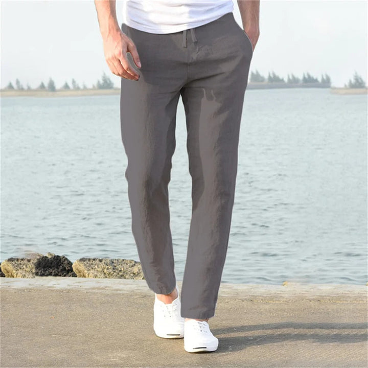 Linen Pants For Men | Drawstring | Gray