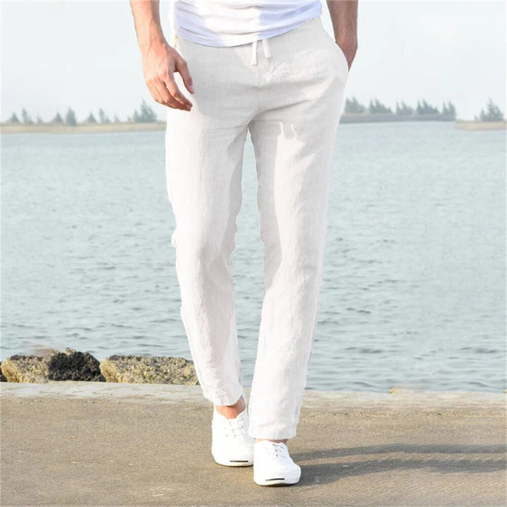 Linen Pants For Men | Drawstring | White