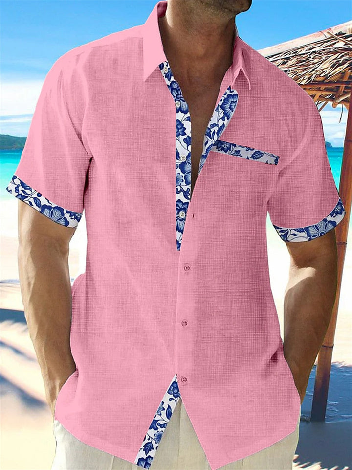 Linen Shirt For Men | Breathable Design | Pink