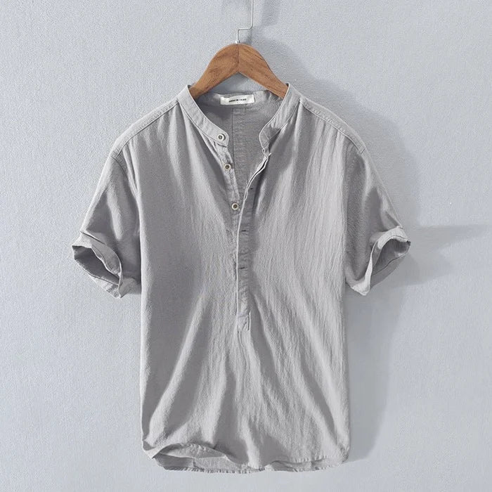 Linen Shirt For Men | Classic Cut | Gray