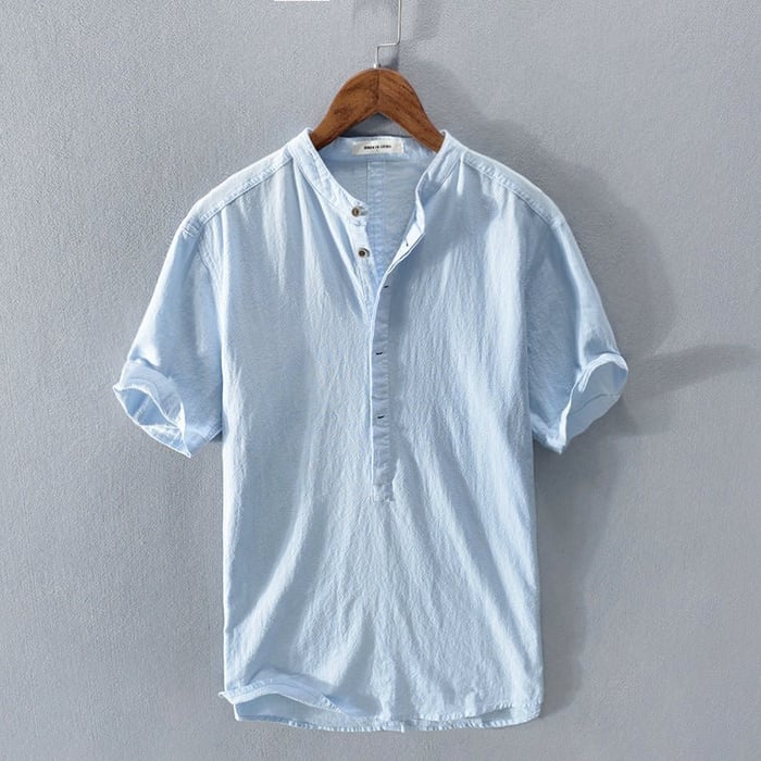Linen Shirt For Men | Classic Cut | Sky Blue