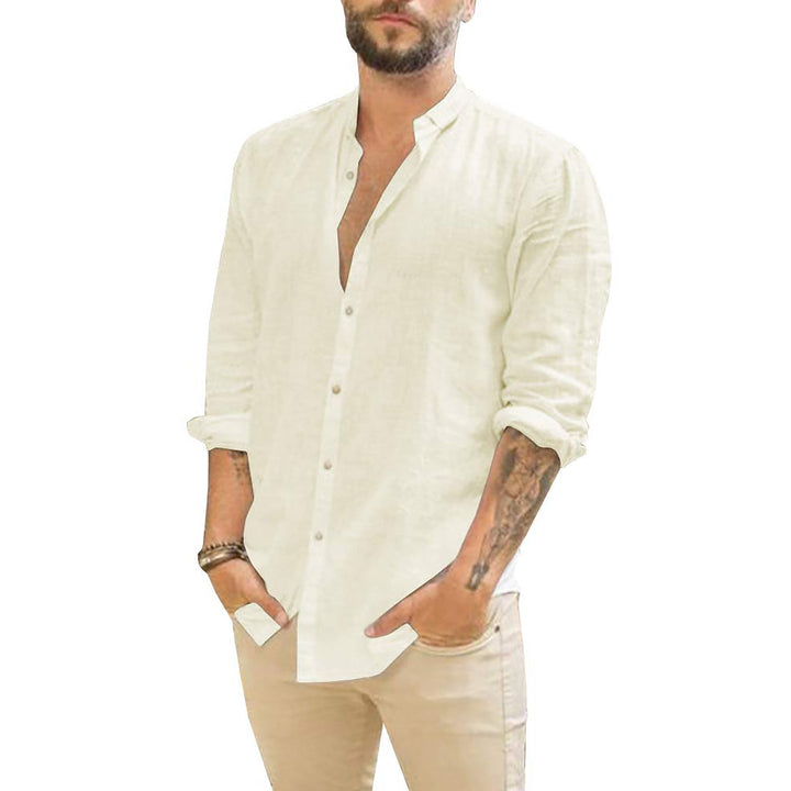 Linen Shirt For Men | Plain Design | Beige