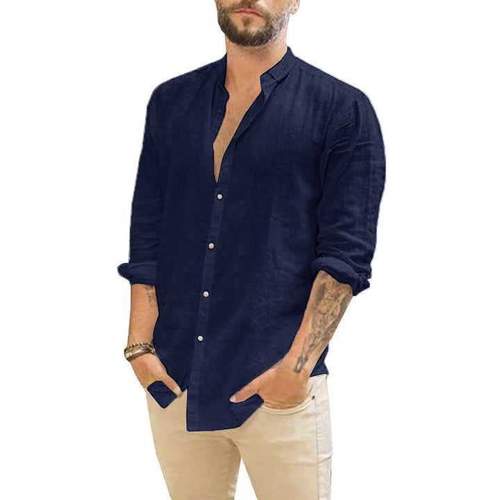 Linen Shirt For Men | Plain Design | Blue