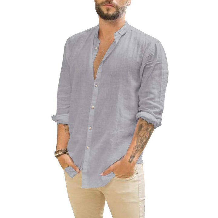 Linen Shirt For Men | Plain Design | Gray