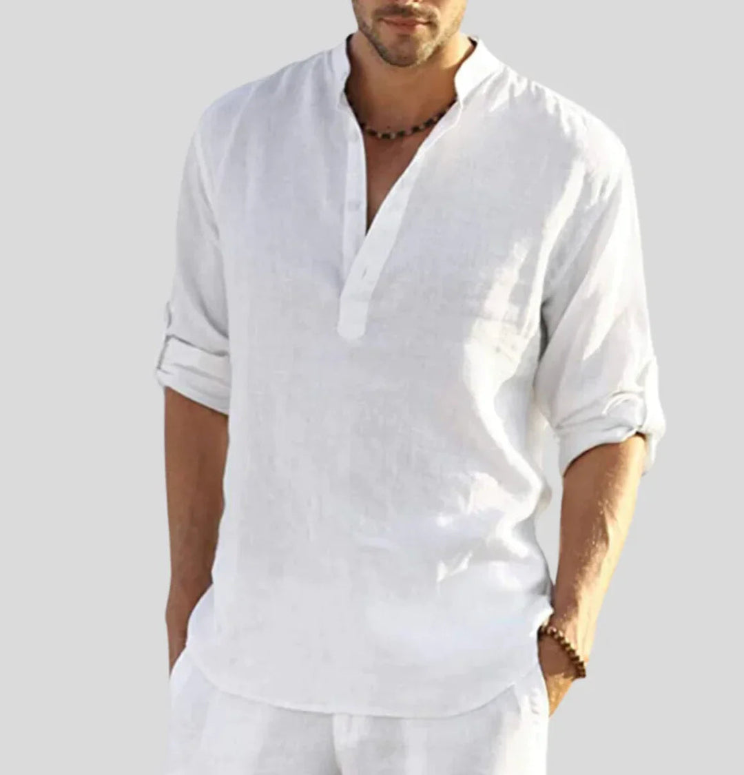 Linen Shirt for Men | Classic Collar Breathable | White