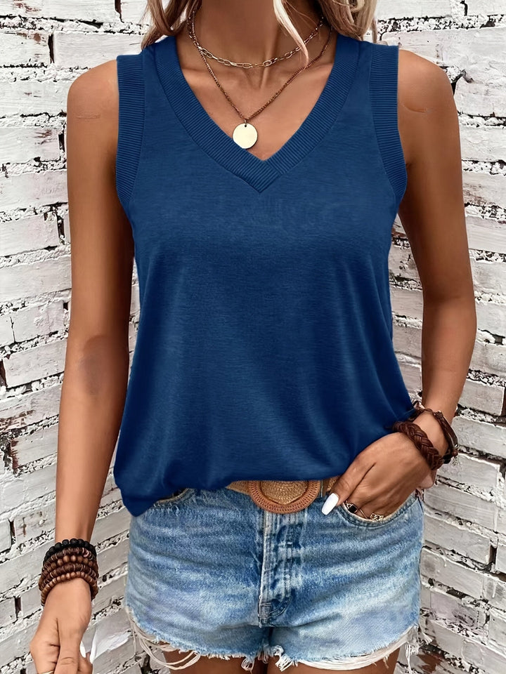 Linen Tank Top For Women | Classic Fit | Sea Blue