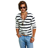 Long Sleeve T Shirt for Men, Striped | Relaxed Fit